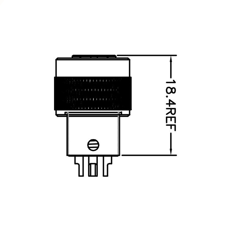 M12 12pins A code female moldable connector with shielded,short,for right angle cable,brass with nickel plated screw